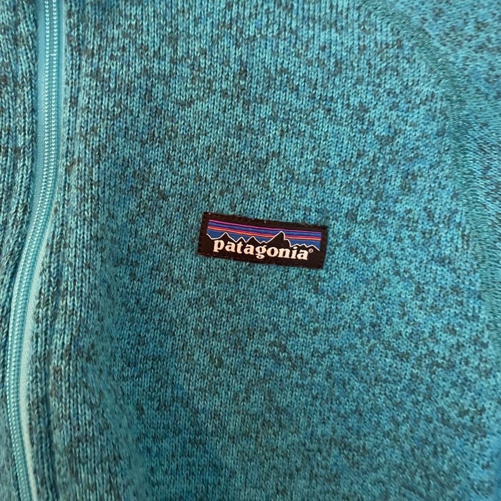 Blue Patagonia quarter zip sweater
